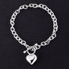 sterling silver puffy heart toggle bracelet