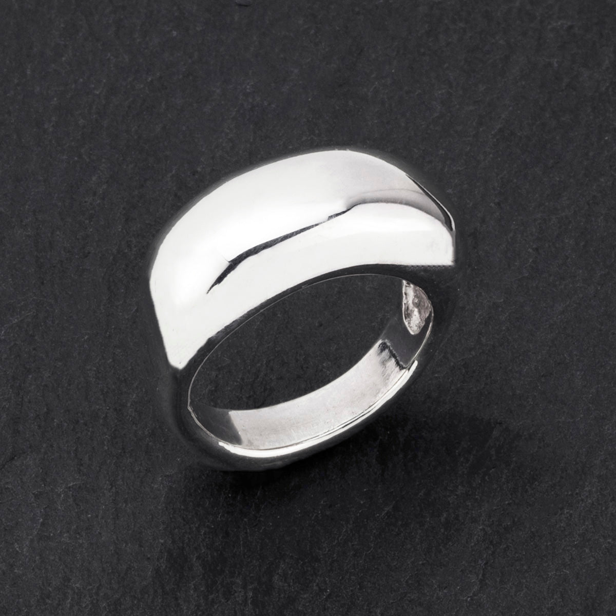 sterling silver rectangle dome ring