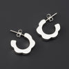 sterling silver retro daisy hoop earrings