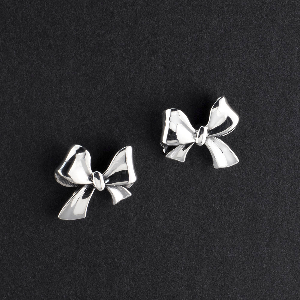 sterling silver ribbon stud earrings