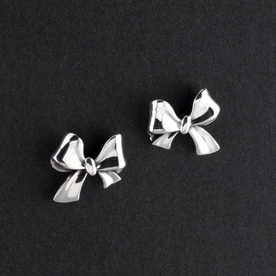 sterling silver ribbon stud earrings