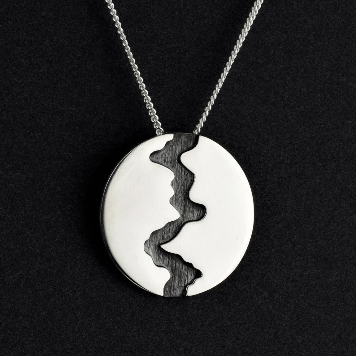 sterling silver river pendant necklace