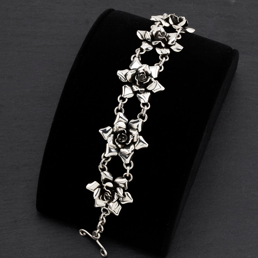 sterling silver rose bracelet
