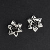 sterling silver rose stud earrings