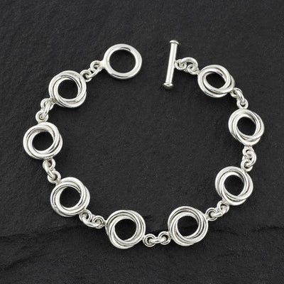 sterling silver russian ring link bracelet