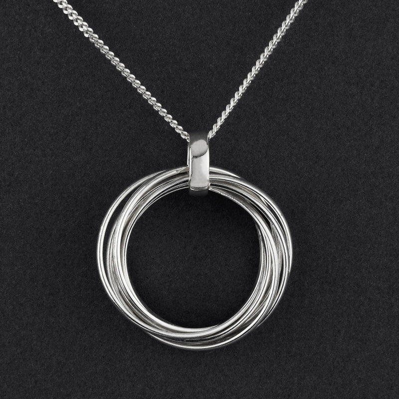 sterling silver seven rings necklace