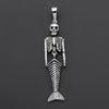 sterling silver skeleton siren pendant