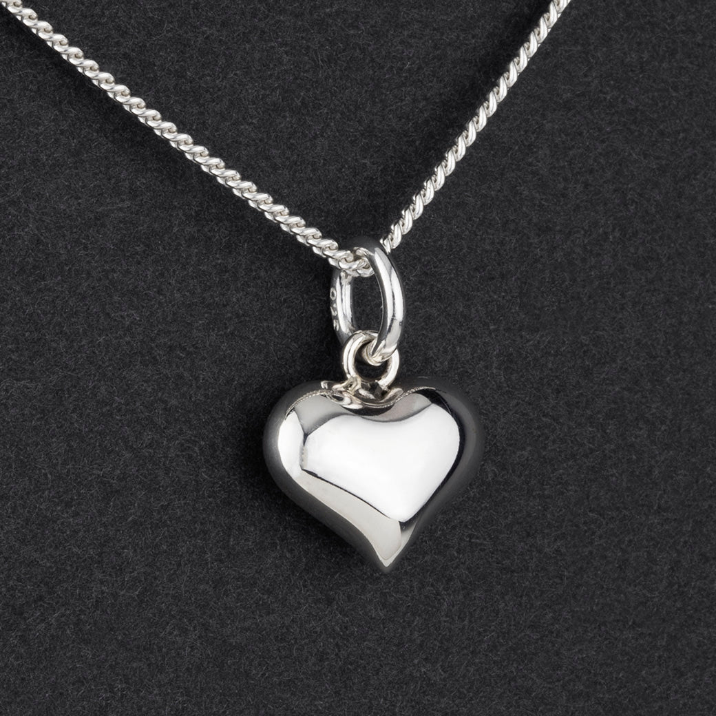sterling silver small heart pendant necklace