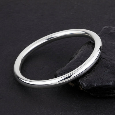 sterling silver solid round bangle