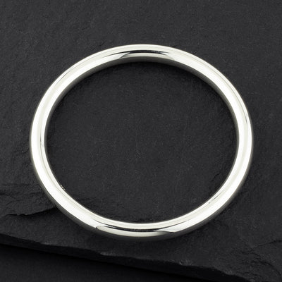 sterling silver solid round tube bangle bracelet