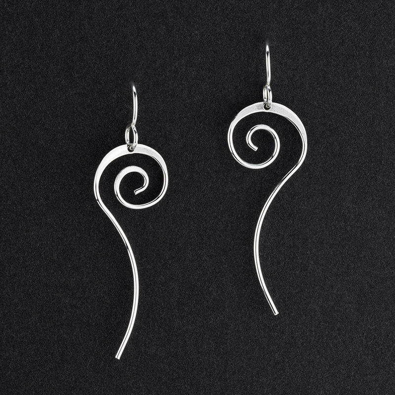 sterling silver spiral dangle earrings