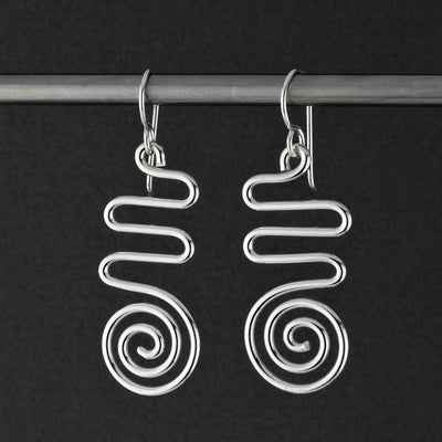 sterling silver spiral wire earrings
