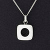 sterling silver square pendant necklace