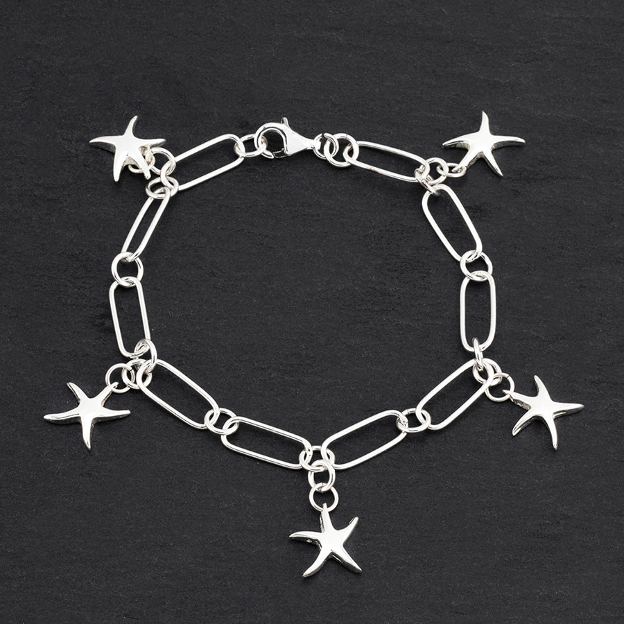 sterling silver starfish charm bracelet