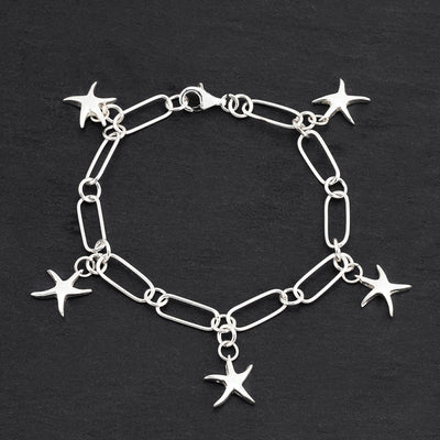 sterling silver starfish charm bracelet