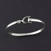 sterling silver stirrup bangle bracelet