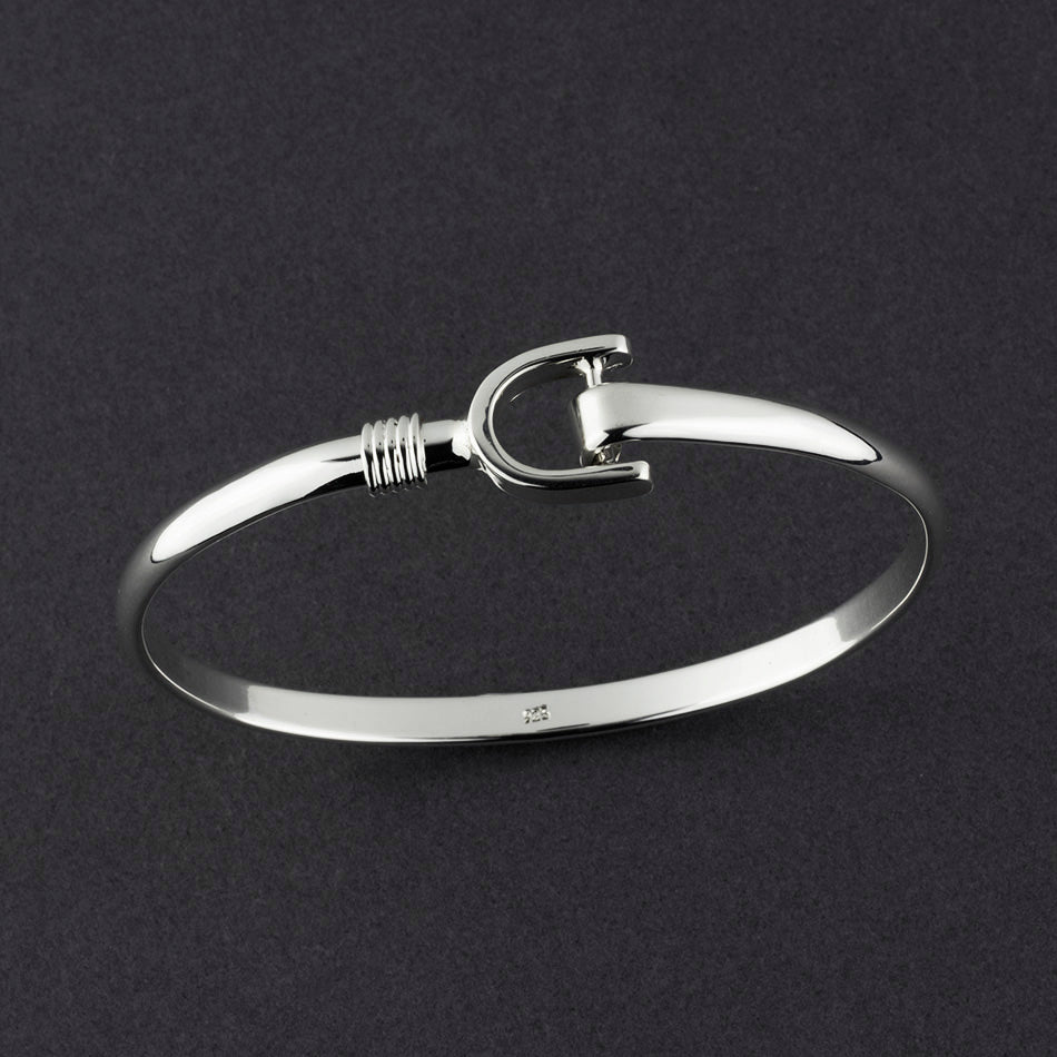 sterling silver stirrup bangle bracelet