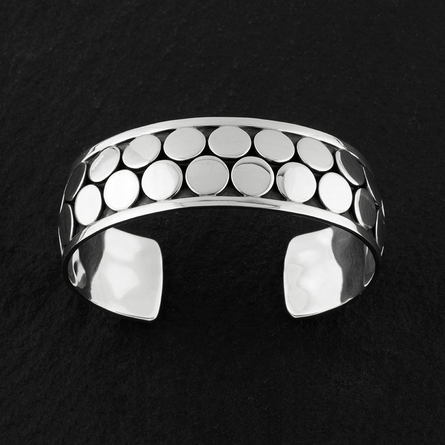 sterling silver studded cuff bracelet