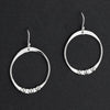 sterling silver studded hoop dangle earrings