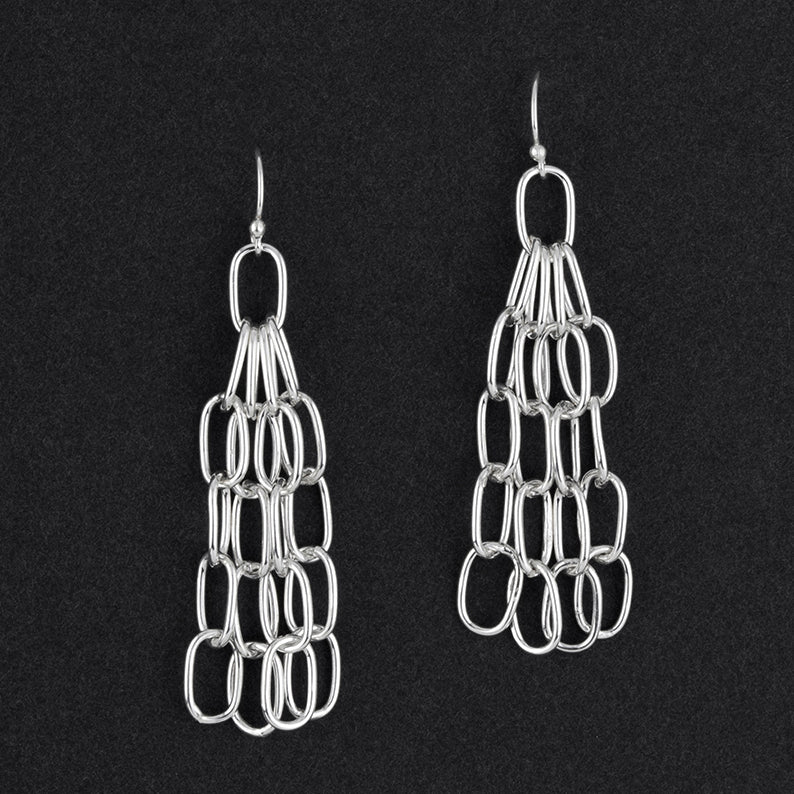 sterling silver tassel dangle earrings