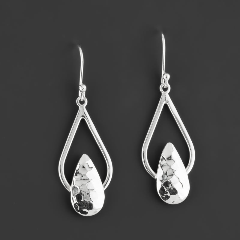 sterling silver teardrop dangle earrings