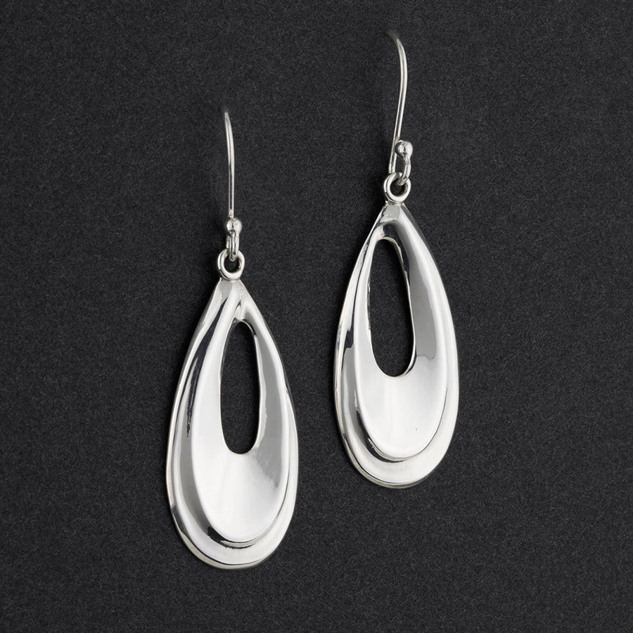 sterling silver teardrop dangle earrings