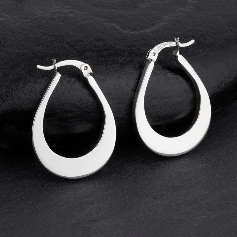 sterling silver teardrop hoop earrings