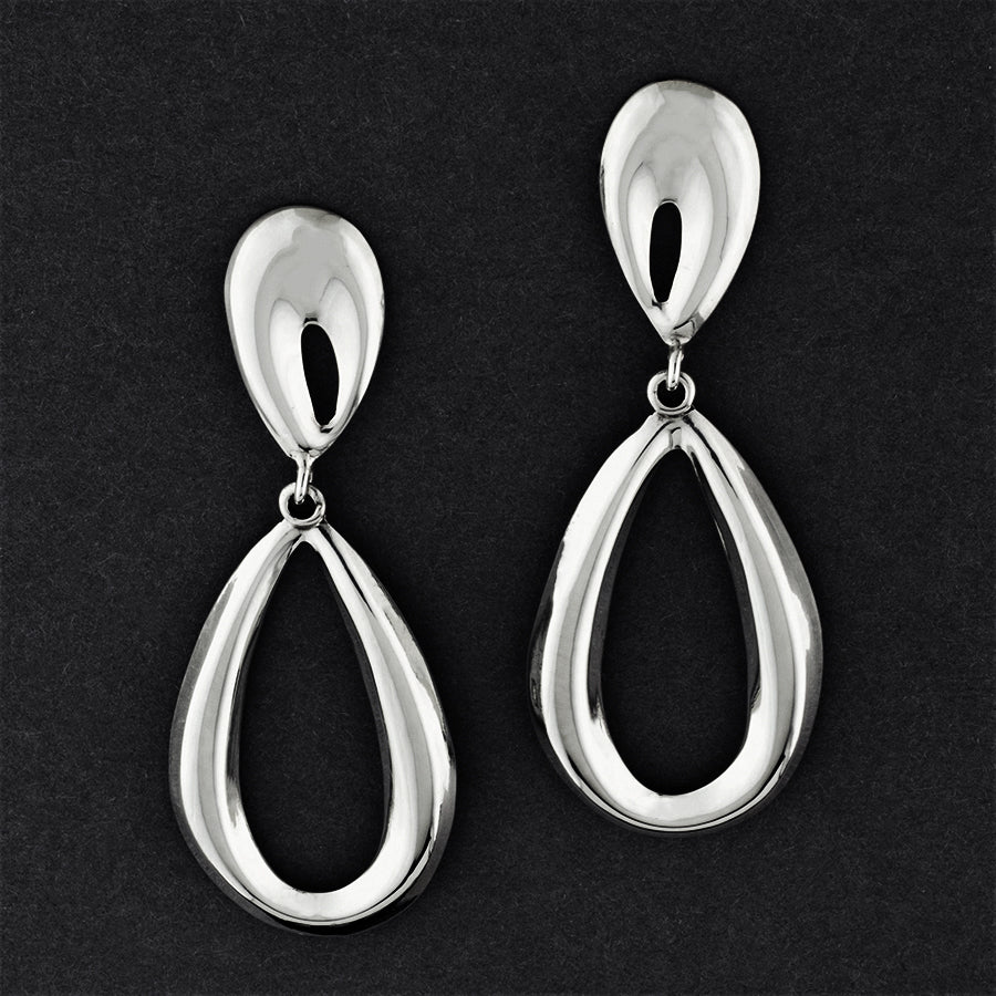 sterling silver teardrop statement earrings
