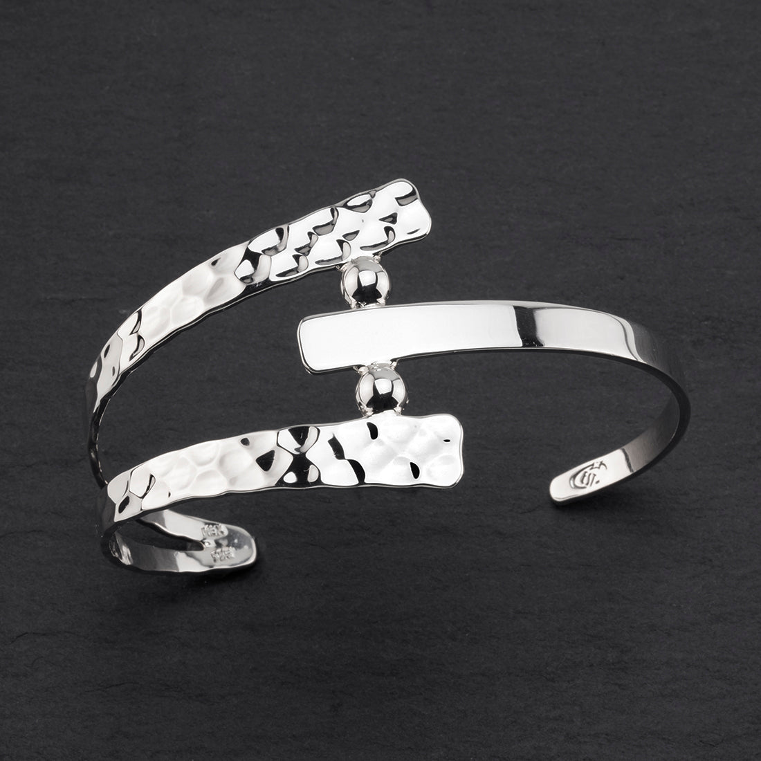 sterling silver texture fushion cuff bracelet