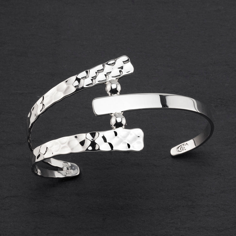 sterling silver texture fushion cuff bracelet