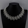 sterling silver textured circles statement necklace