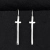 sterling silver thin cross earrings