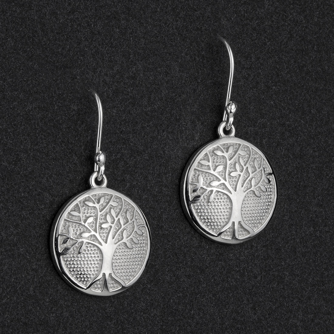 sterling silver tree of life drop earrings