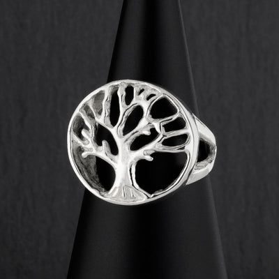 sterling silver tree of life signet ring