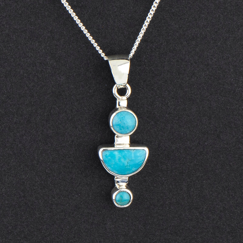sterling silver turquoise pendant necklace
