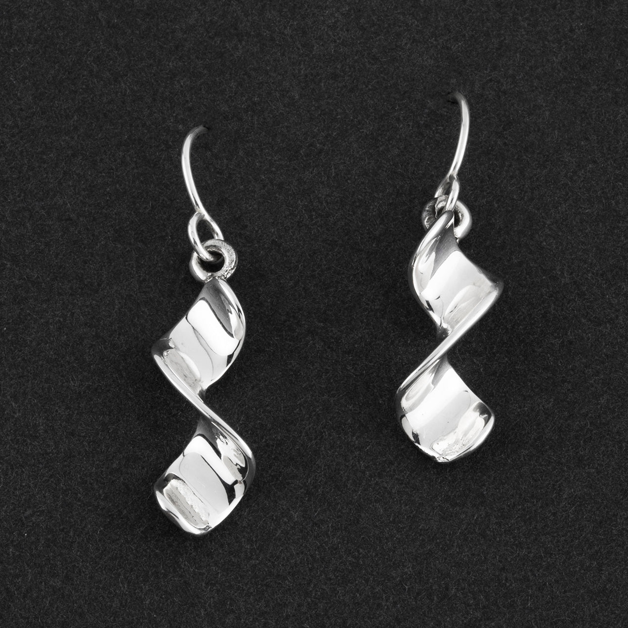sterling silver twist dangle earrings