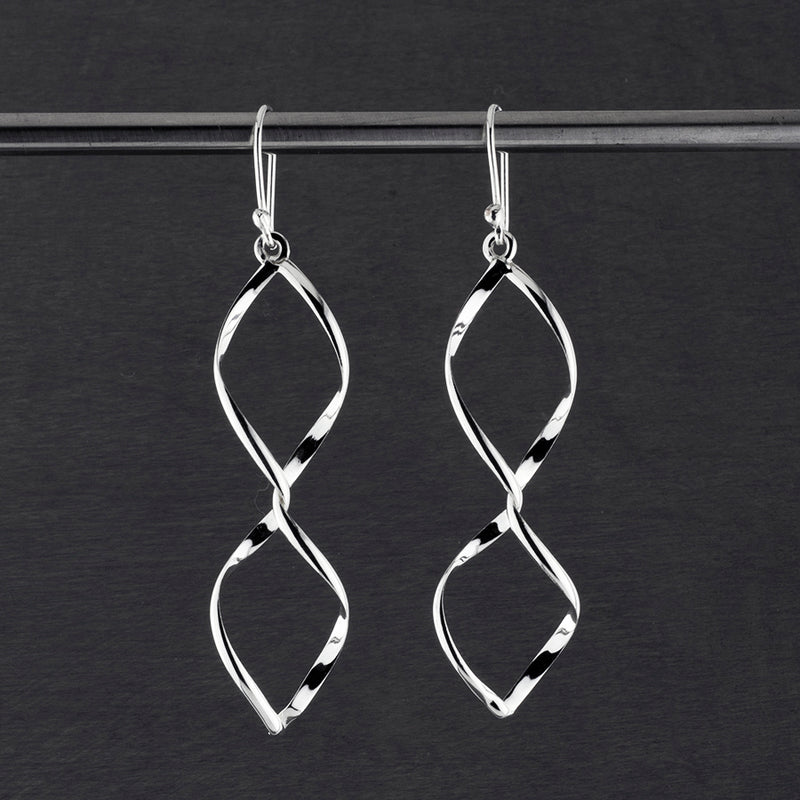 sterling silver twist drop earrings