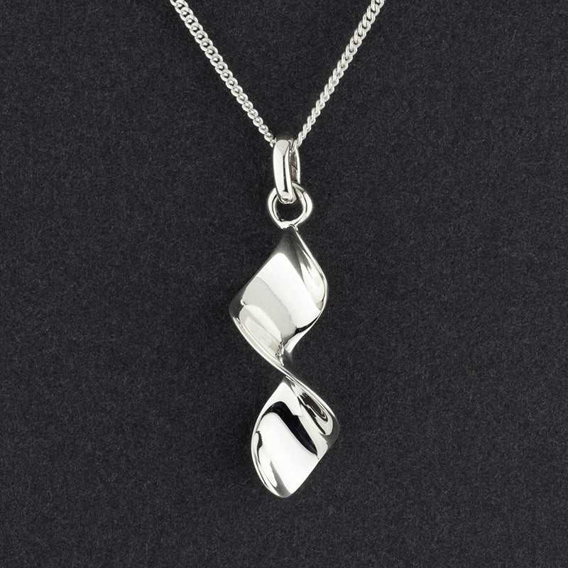 sterling silver twist pendant necklace