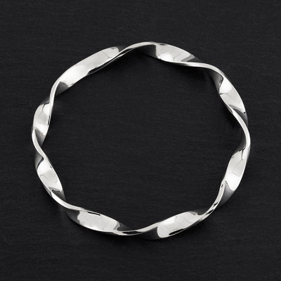 sterling silver twisted bangle