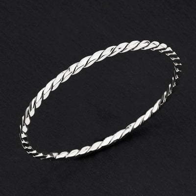 sterling silver twisted cable bangle