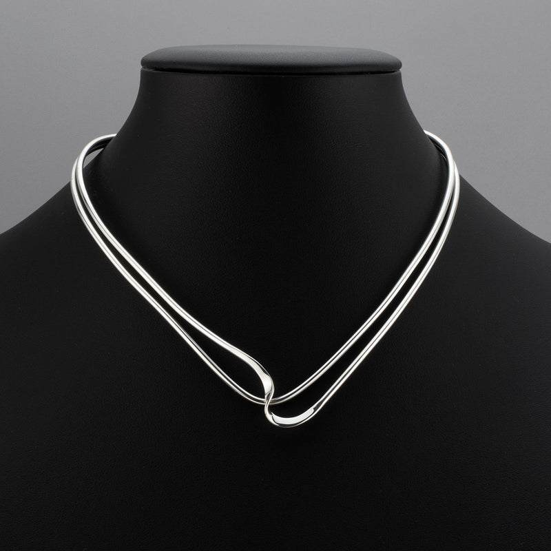 sterling silver twisted choker necklace