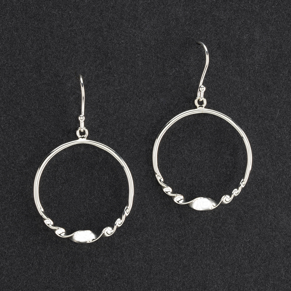 sterling silver twisted hoop dangle earrings