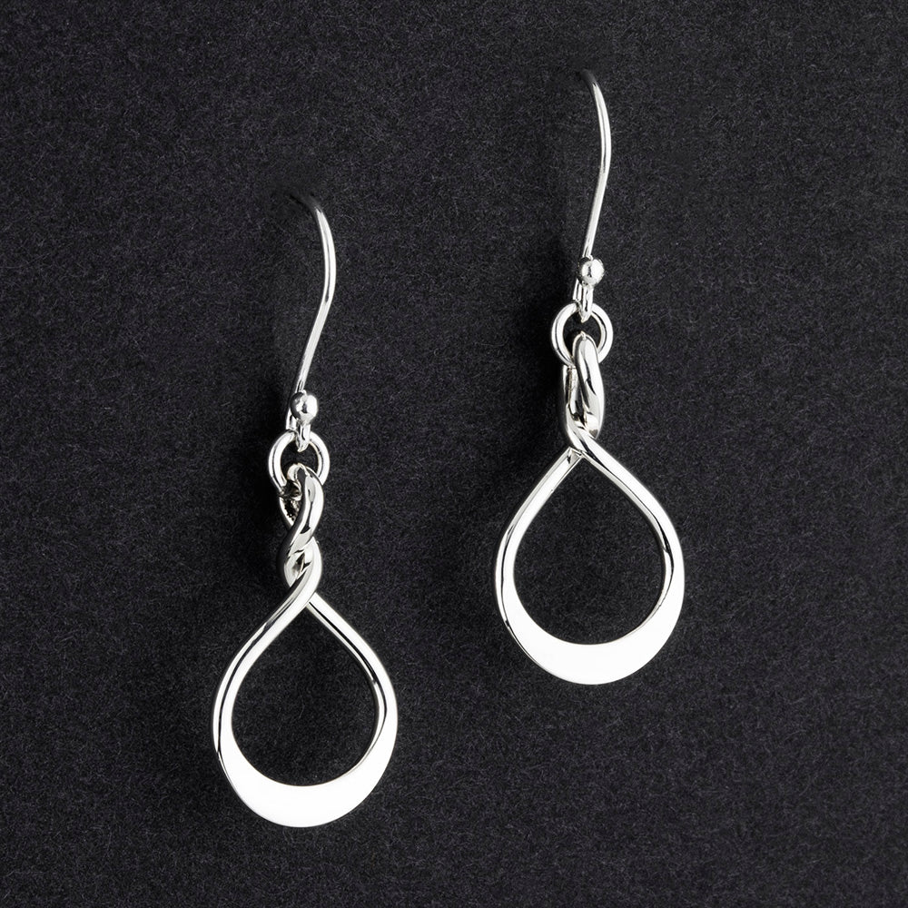 sterling silver twisted loop drop earrings
