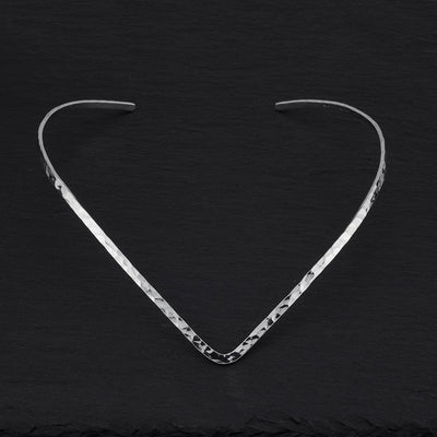 sterling silver v shaped choker necklace