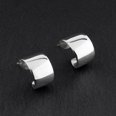 sterling silver wide hoop earrings