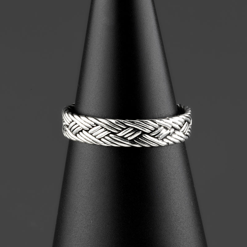 sterling silver woven band ring