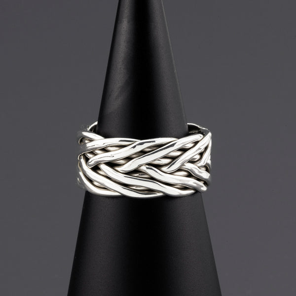 Silver Tangle Wide Band Ring - Reveka Rose
