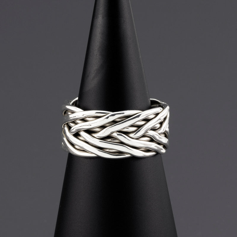 thumbnail image 2 of Empress Genuine 925 Sterling Silver Ring – Wide Band, Handmade Sun Design, Hallmarked, Nickel-Free, Made In Bulgaria 2 of 3