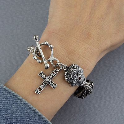 Silver Cross Charm Bracelet - Saint By Sarah Jane Jewelry