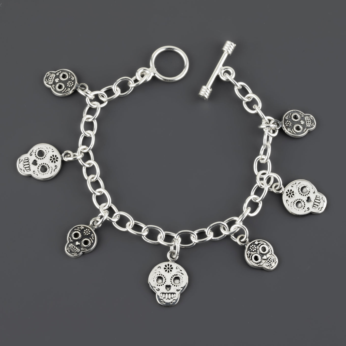 sugar skull charm bracelet